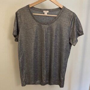 J Crew Metallic T shirt, Size medium